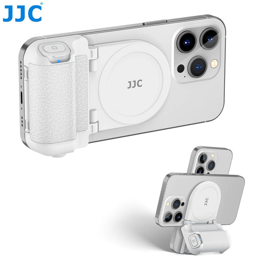 JJC Magnetic Smartphone Shooting Holder Phone Hand Grip Handle Snap on Phone Stand with Tripod Mount Wireless Shutter Remote