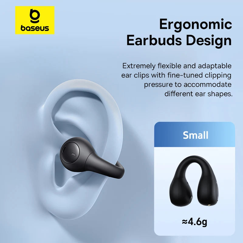 Baseus AirGo AS01 Wireless Headphones Ear Clip Earphones Bluetooth 5.3 2MIc ENC - tephonech