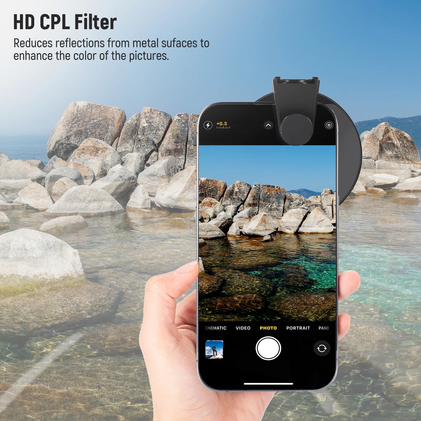 NEEWER CPL Filter for Phone, 67mm Camera Lens Polarizing Filter - tephonech