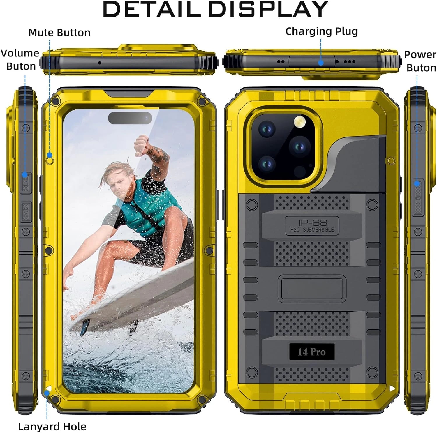 IP68 Waterproof Rugged Metal Armor Case Shockproof Cover Screen Protector For iPhone - tephonech