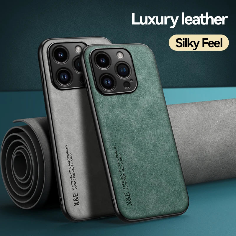 Silicone TPU Luxury Leather Cover Case  For iPhone