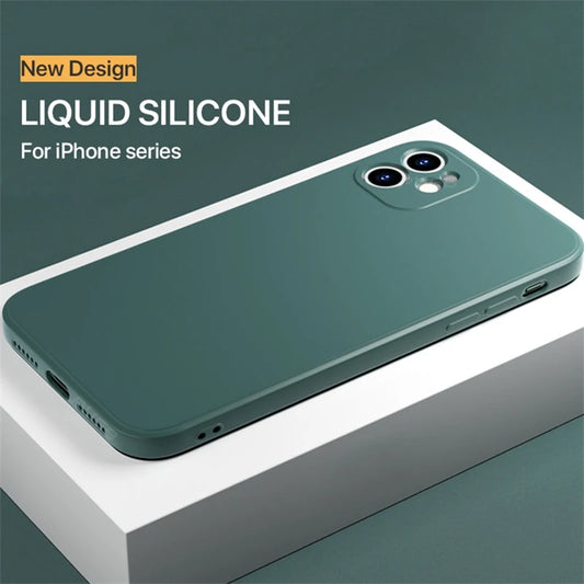 Luxury Liquid Silicone Shockproof Case for iPhone 13 Pro Max 7 8 X XS XR Max - tephonech