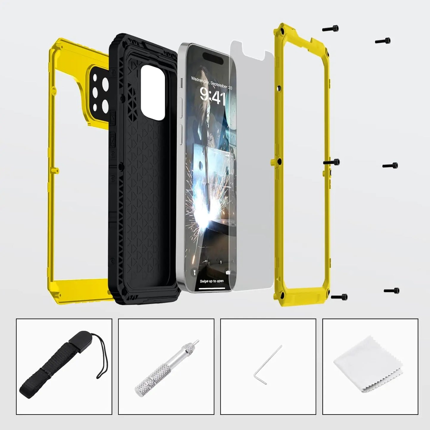 IP68 Waterproof Rugged Metal Armor Case Shockproof Cover Screen Protector For iPhone - tephonech