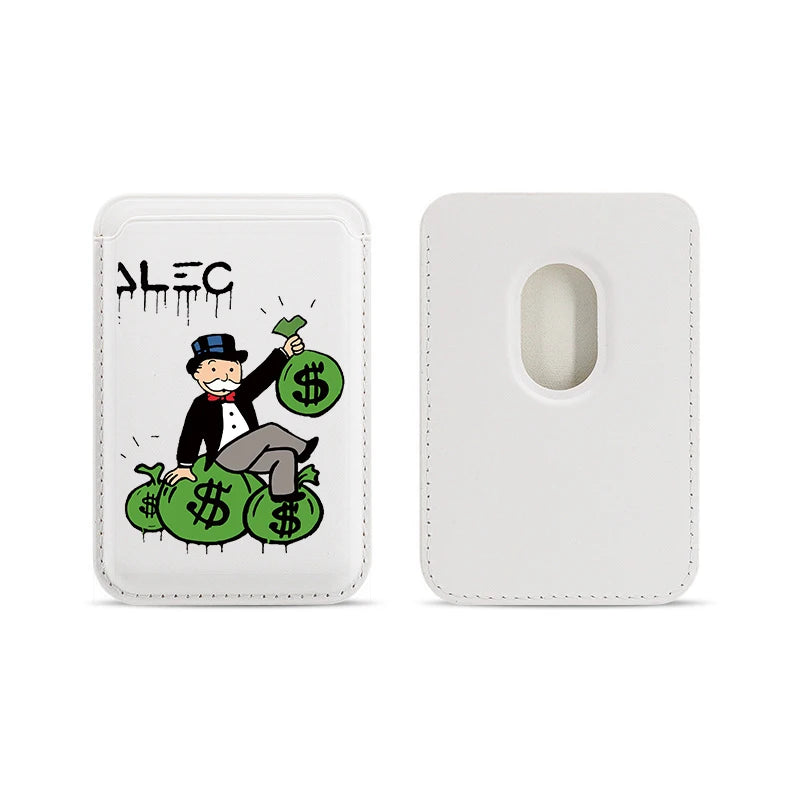 Luxury Dollar MonopolyS Magnetic PU Leather Wallet Case For MagSafe iPhone - tephonech