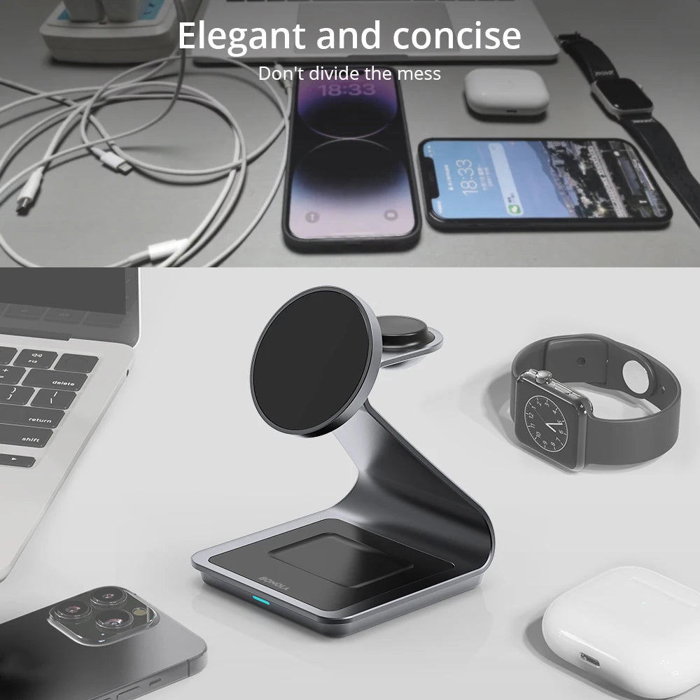 Bonola Magnetic 3 in 1 Wireless Charger - tephonech