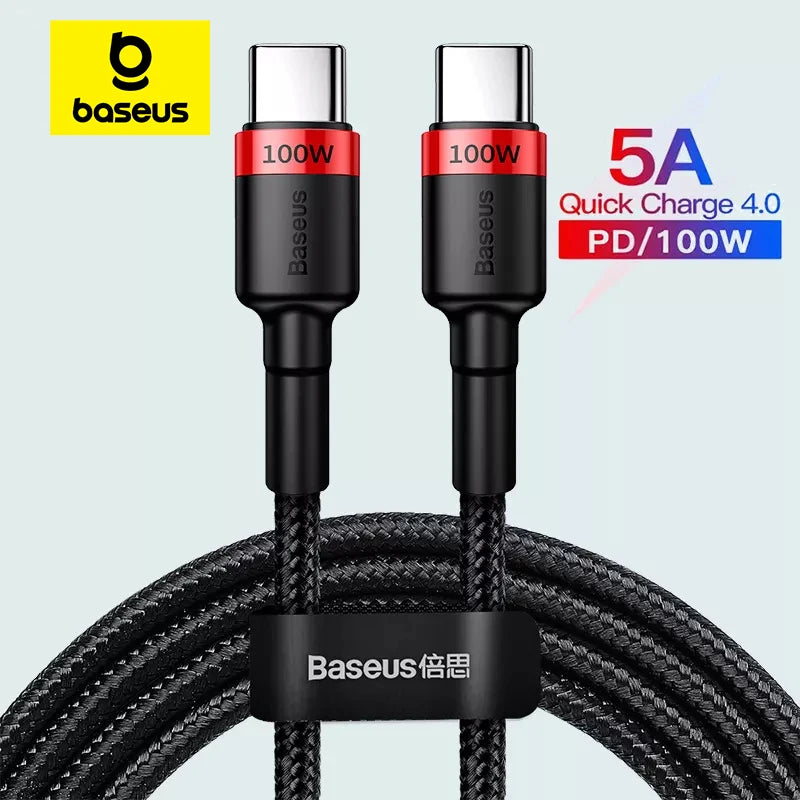 Baseus 100W USB C to USB Type C Cable Quick Charge 4.0 - tephonech