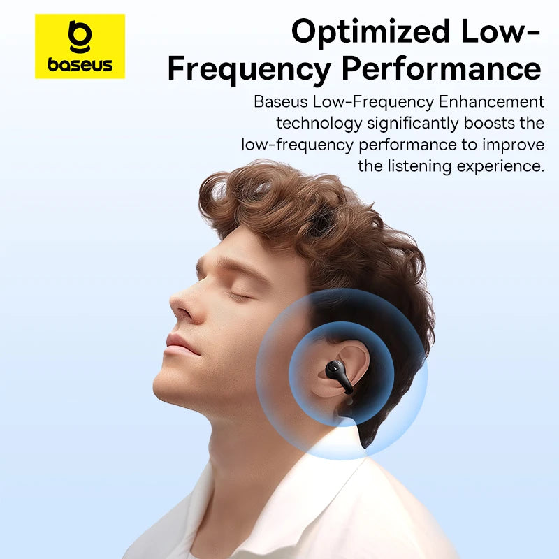 Baseus AirGo AS01 Wireless Headphones Ear Clip Earphones Bluetooth 5.3 2MIc ENC - tephonech